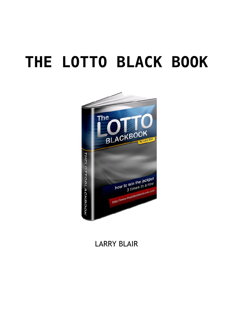 larry-blair the lotto black book